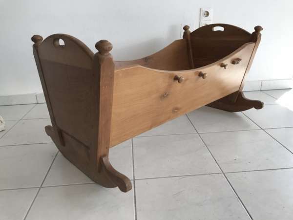 antike Kinderwiege Kinderbett Bett Naturholz Traum - W2150