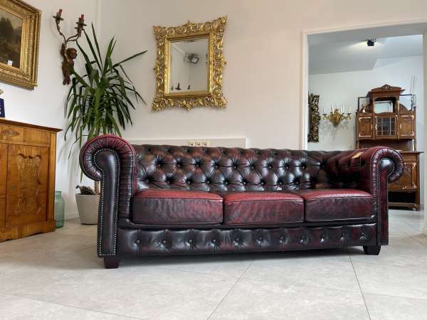 Chesterfield 3er Clubsofa Couch Oxblood Rot i1511