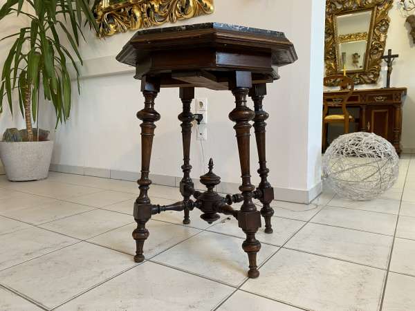 authentischer eckiger Gründerzeit Spieltisch Tisch Beistelltisch E2389