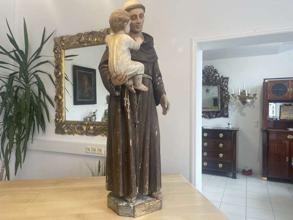 Barocker Antonius mit Kind Holzfigur A4274