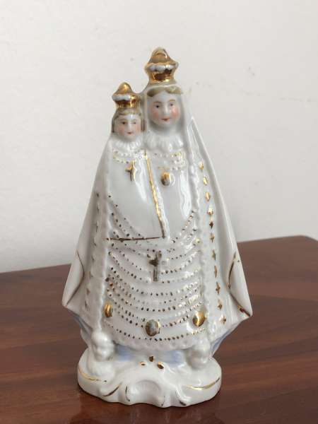 Heiligenfigur Mutter Gottes mit Kind Porzellanfigur Mariazell Z1644