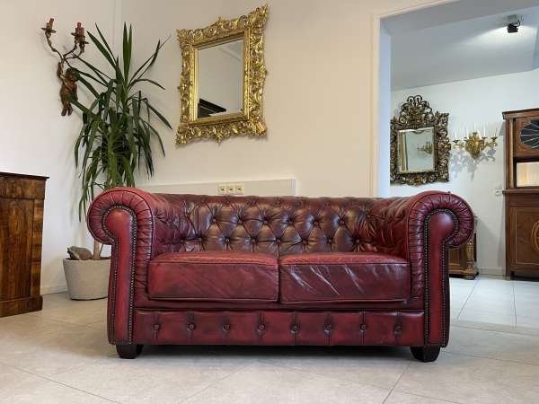 Chesterfield 2er Clubsofa Couch Oxblood Rot B1085