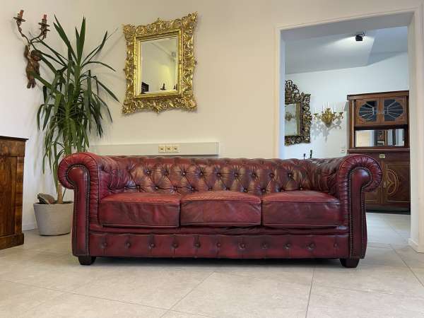 Chesterfield 3er Clubsofa Couch Oxblood Rot B1084