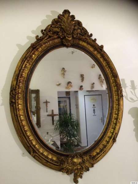 vergoldeter ovaler Florentiner Spiegel Krone Spiegel Traumstück Nr.8667