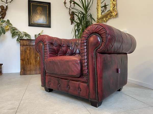 Chesterfield Fauteuil Clubsofa Couch Oxblood Rot B1086