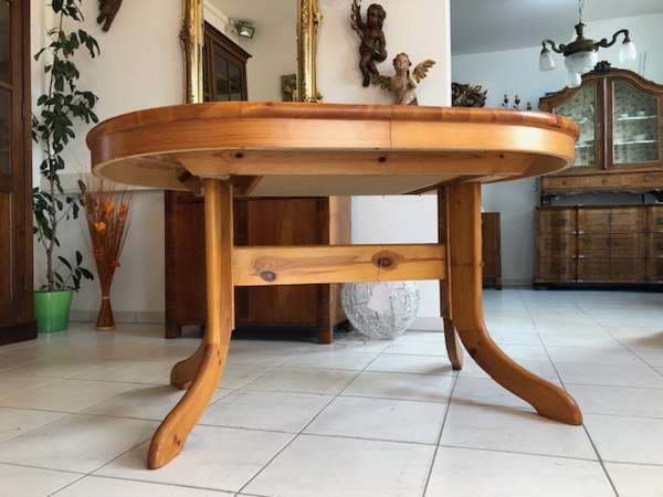 bäuerlicher ovaler Tisch Auszugtisch Kiefernholz X2506