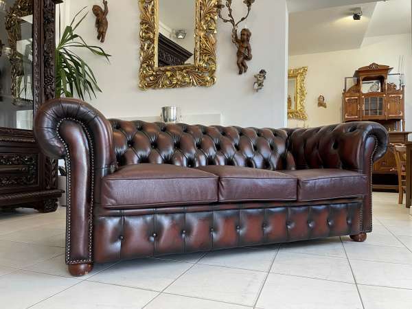 Chesterfield 3er Clubsofa Diwan Couch Oxblood A3097